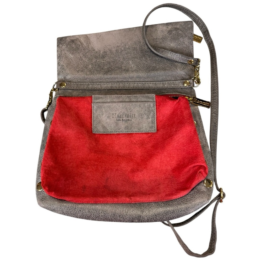 Hammitt VIP Medium Luxury Pewter Leather Crossbody Shoulder Bag - Picture 10 of 15